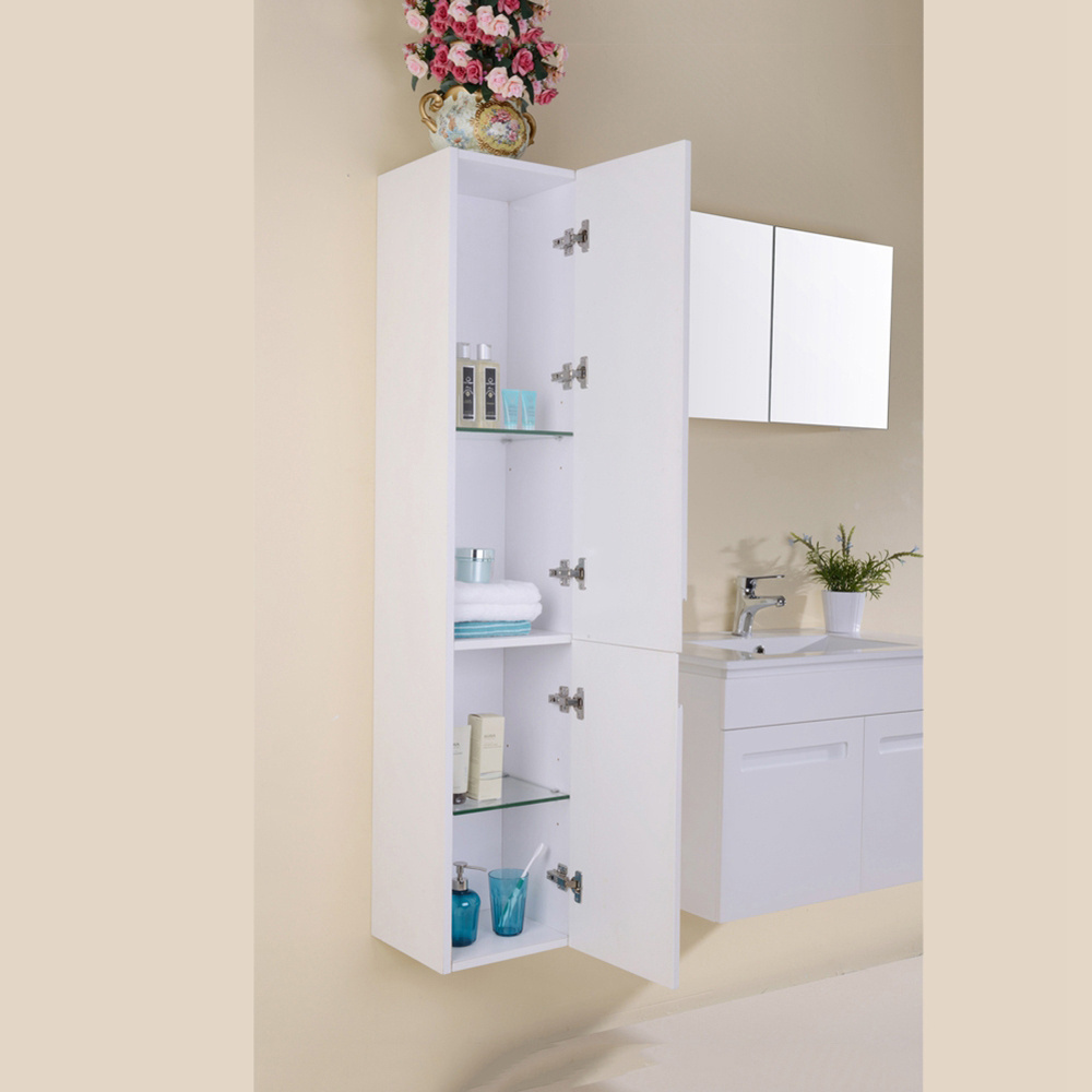 Wall Mount 2 Doors Hanging Makeup Corner Bathroom Mirror Cabinet With Mirror Sink Basin Side Cabinet hotel bathroom vanity