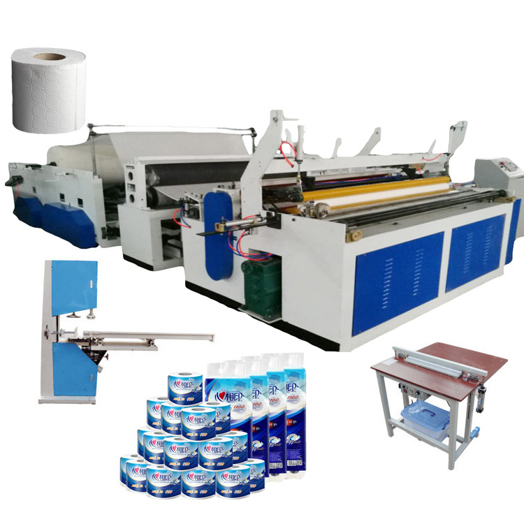 Small Manufacturing Machines Automatic Toilet Tissue Paper Making Rewinding Machine Complete Set