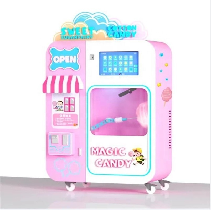 Support Multi-languauge Commercial Cotton Candy Floss Machine Full Automatic Cotton Candy Machine for Sale