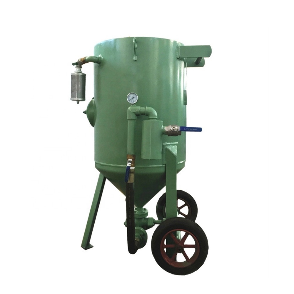 Manual Wheel Turntable Dry Sandblasting Machine With Cyclone