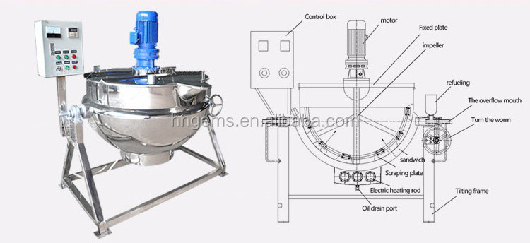 Carrot Jam Cooking Machine Strawberry Jam Making Machine Strawberry Jam Cooking Kettle