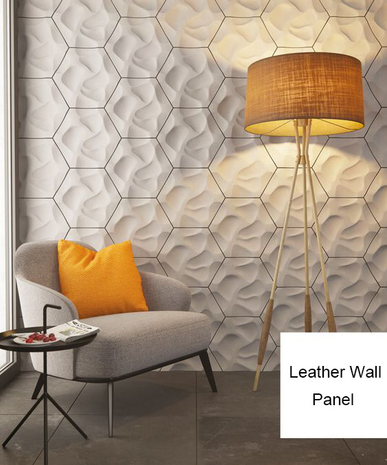 Faux leather 3d wall panels peel and stick wall panels for interior decoration