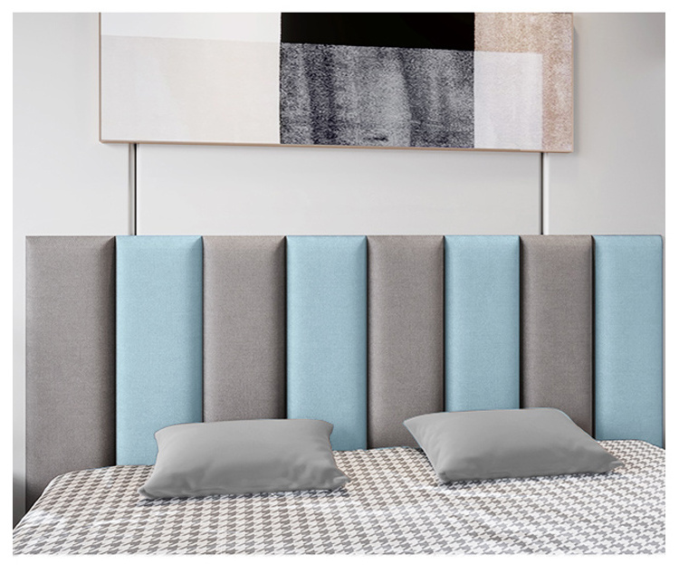 DIY Peel and Stick Headboard for King, Full and Queen Soundproof Wall Panels 3D Upholstered Wall Panel Grey Pink