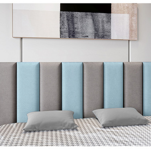 DIY Peel and Stick Headboard for King, Full and Queen Soundproof Wall Panels 3D Upholstered Wall Panel Grey Pink