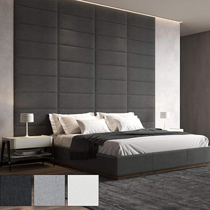 Removable 3D  Leather Cladded ecor Wall panel  white Bed Headboards Queen ,Accent Wall  Acoustic Panel Cushion Wall Tile