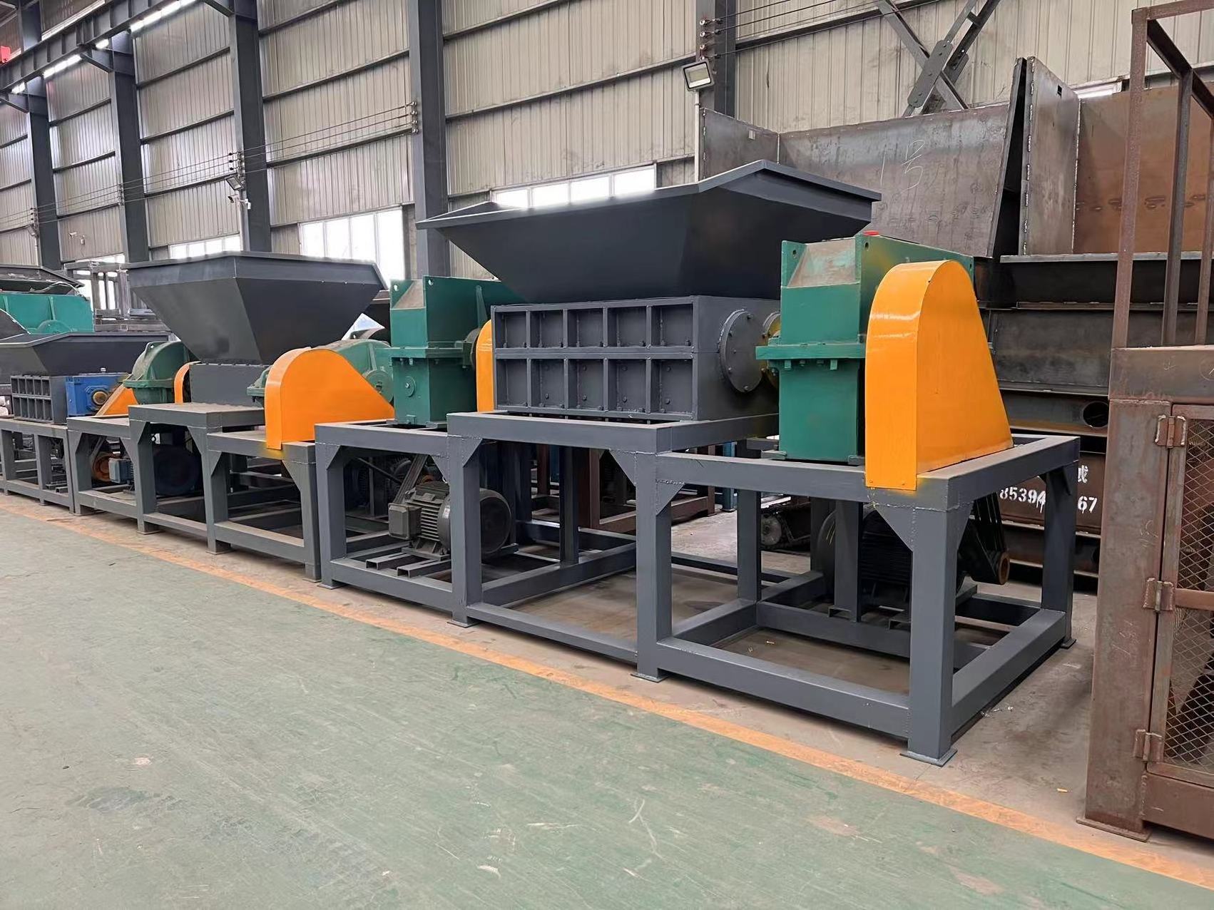 High Quality municipal waste shredder/crusher machine double shaft scrap bottle recycling glass shredder machine for sale