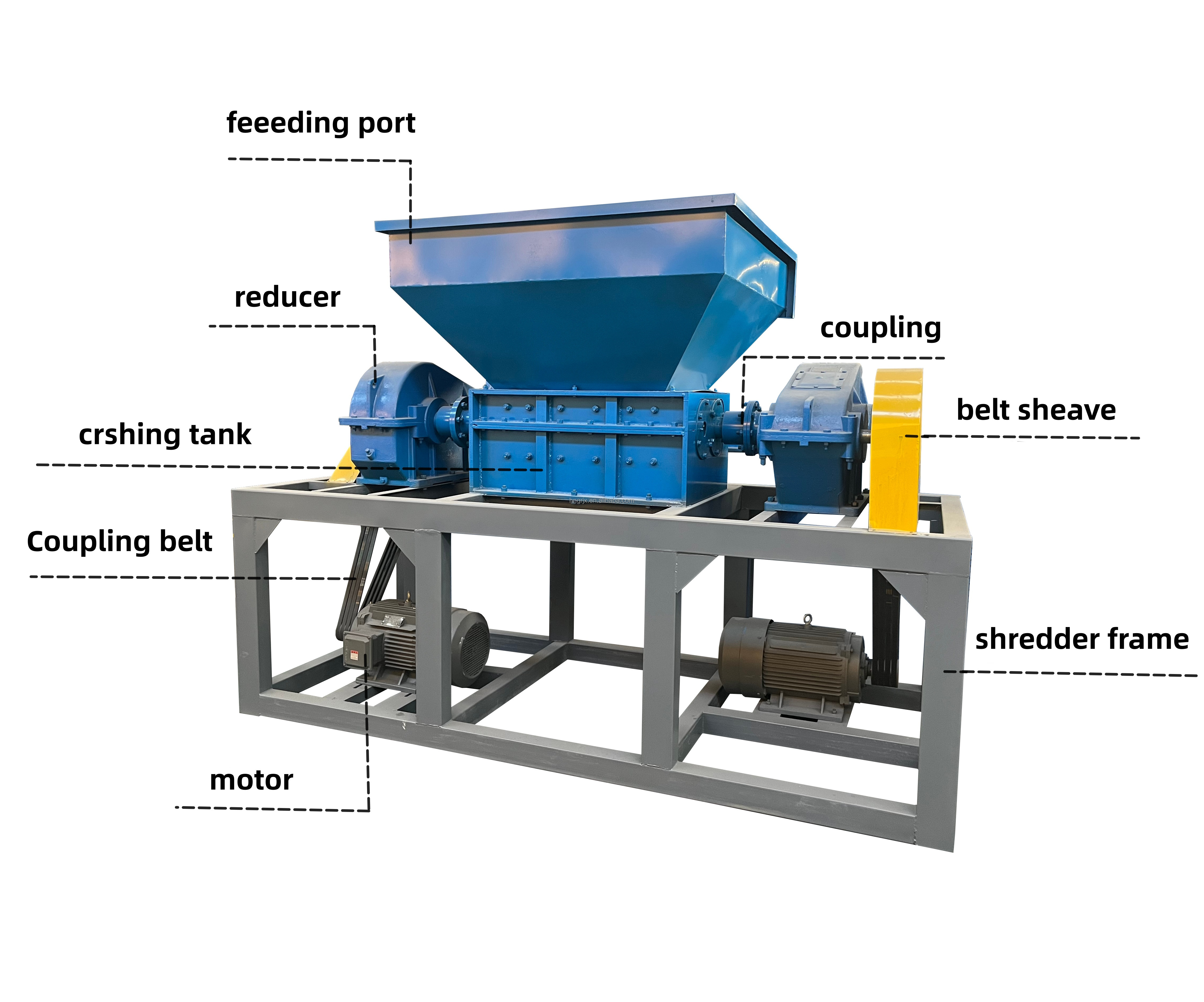 Agricultural corn cob compost shredder organic waste shredder machine ...