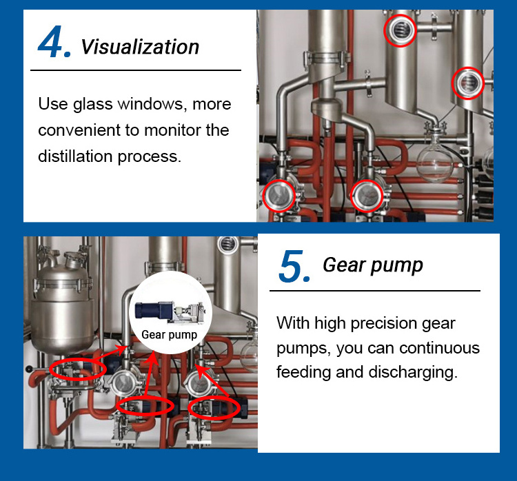 Extraction Equipment Wiped Film Short Path stainless steel molecular Distillation