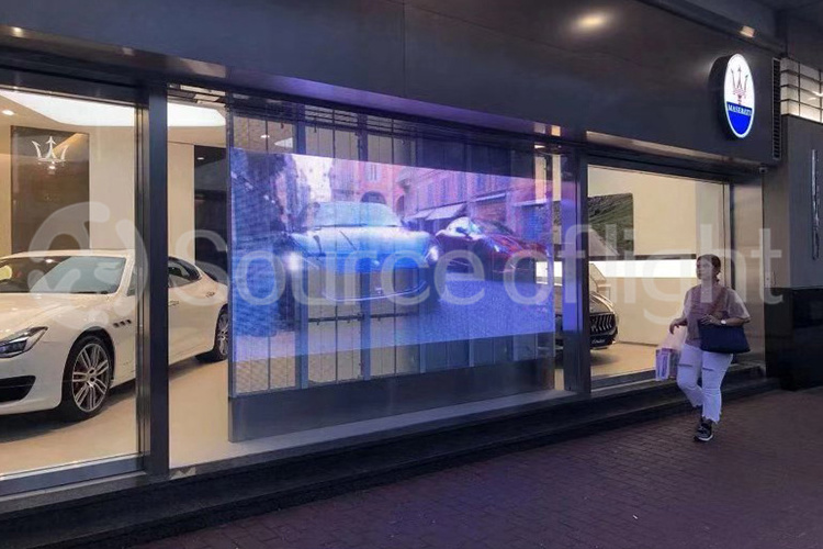 P3.91 Indoor Clear HD Transparent LED Pixel Mesh Screen for Product Showroom and Mall Glass Window LED Transparent Display