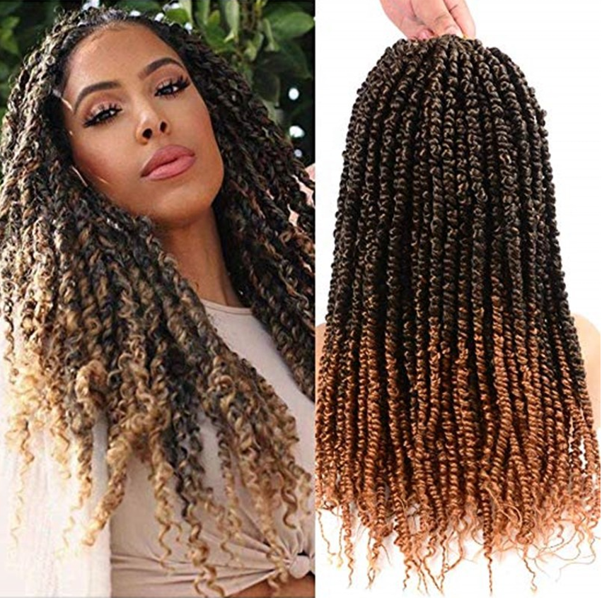 Wholesale Synthetic Twists Crochet Braids Hair Long 18inch Ombre Pre Twisted Passion Twist Hair