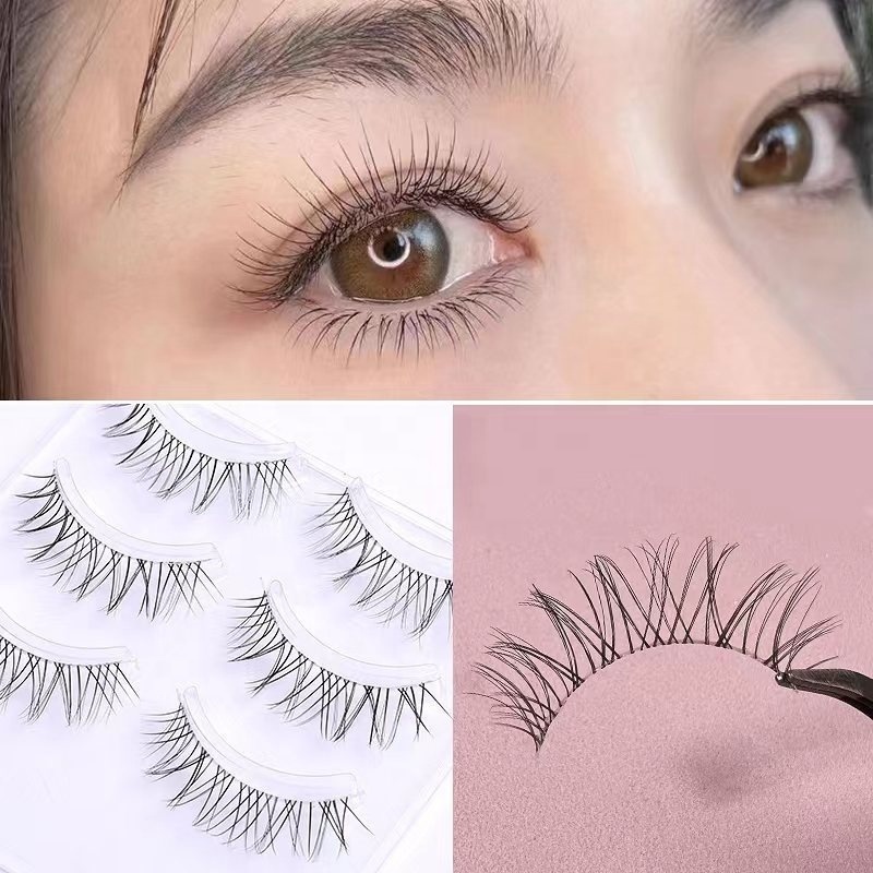 3 Pairs Natural False Eyelashes Little Devil Cos Manga Eyelashes Lash Extension Fairy Cross Big Eyes Wispy Light False Lashes