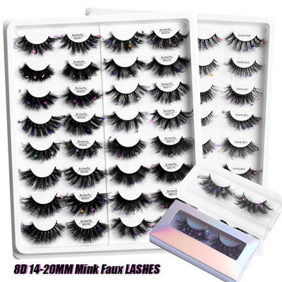 Private Label Party Glitter Decal Faux Mink Eye Lash Butterfly Diamond Full Strip False Eyelashes Makeup Custom Eyelash Box