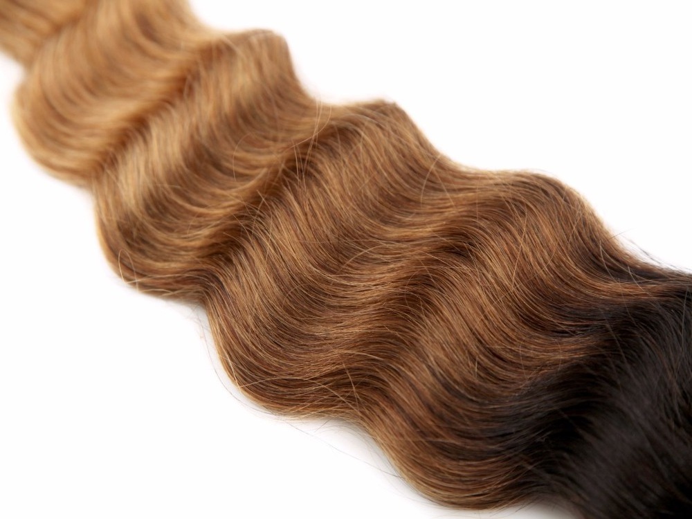 Top Selling Aliexpress Hair Two Tone Colored Brazilian Hair Weave, Ombre Brazilian Human Hair Extension