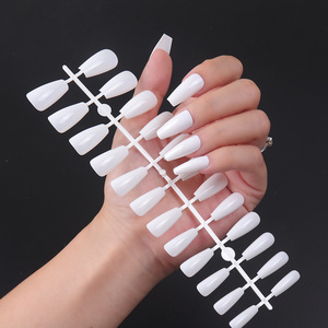 customized logo and package short length square shape artificial nail tips press on false nails