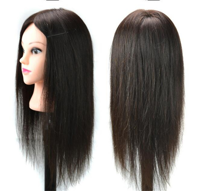 100% Human Hair Mannequin Head For Hairdressers , Practice Female Mannequin Head For training