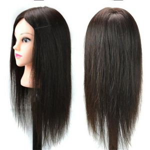 100% Human Hair Mannequin Head For Hairdressers , Practice Female Mannequin Head For training