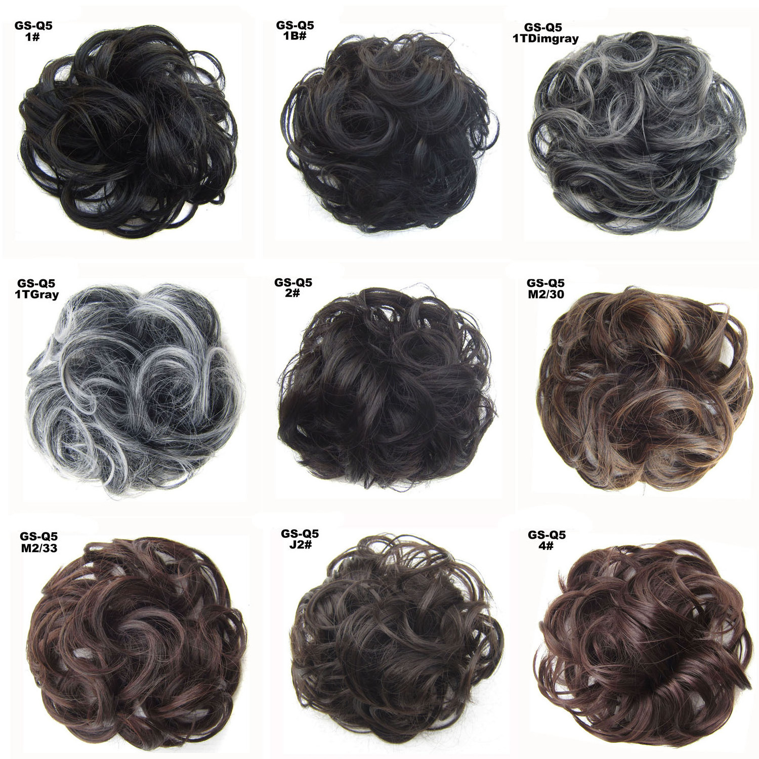 Wholesale Curly Synthetic Hair Chignon Elastic Band Scrunchies Hair Pieces Extension For Women Black Brown