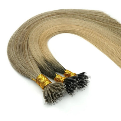 2024 new  hot  Nano Ring russian  hair extension  micro link hair Double Drawn  100  human hair extension