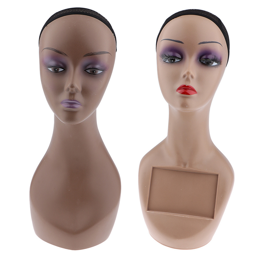 cheap African American wig Mannequin Head  Jewelry Display head Plastic Female Mannequin Head