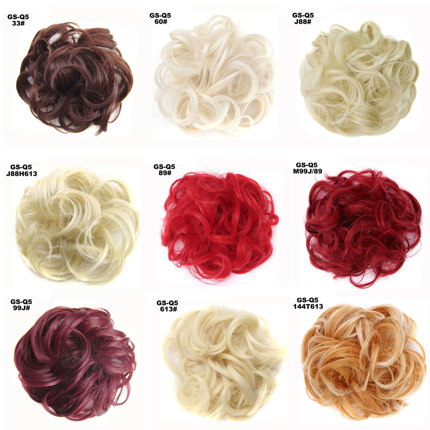 Wholesale Curly Synthetic Hair Chignon Elastic Band Scrunchies Hair Pieces Extension For Women Black Brown