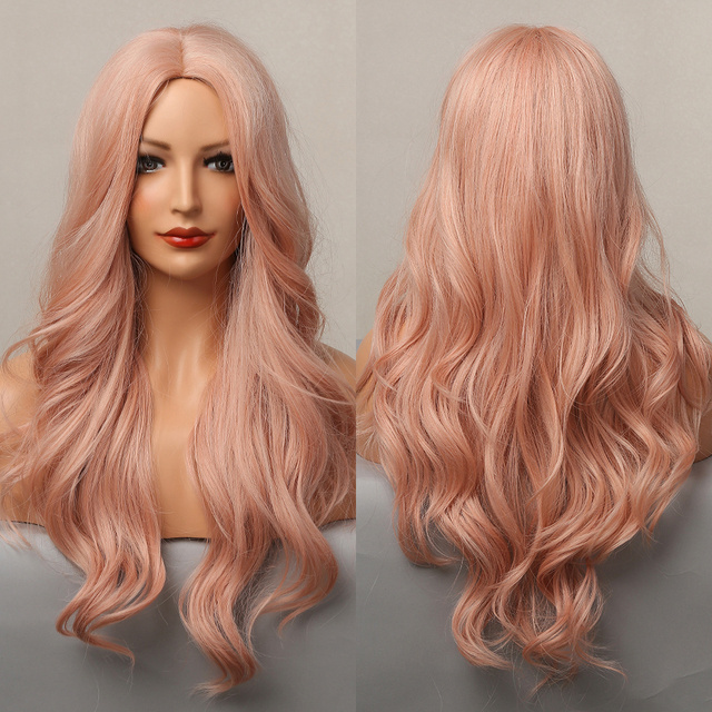 fast sales  long wave Futura Synthetic Wig ,Ombre Brown blonde wig  heat resistant fiber Wig for white woman