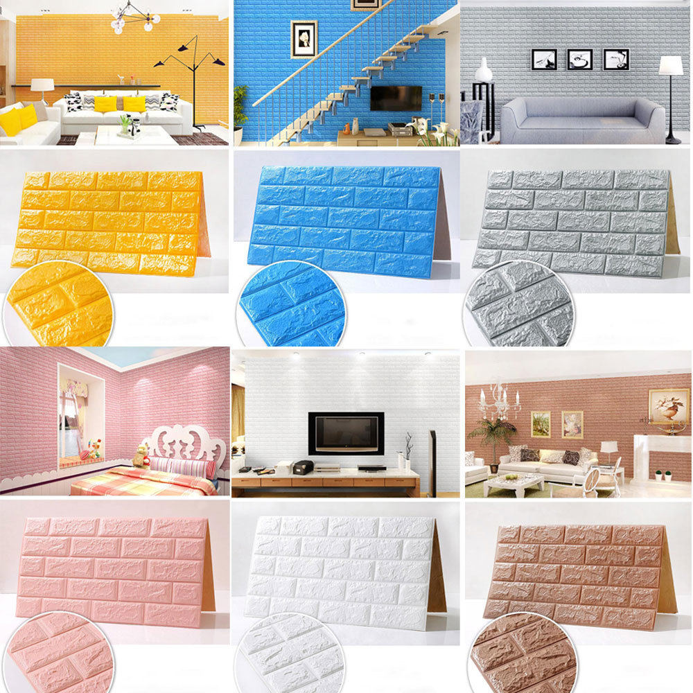 Halong Luxury kitchen vinyl self adhesive pvc 3d foam bricks peel and stick wallpapers/wall coating for 3d home decoration