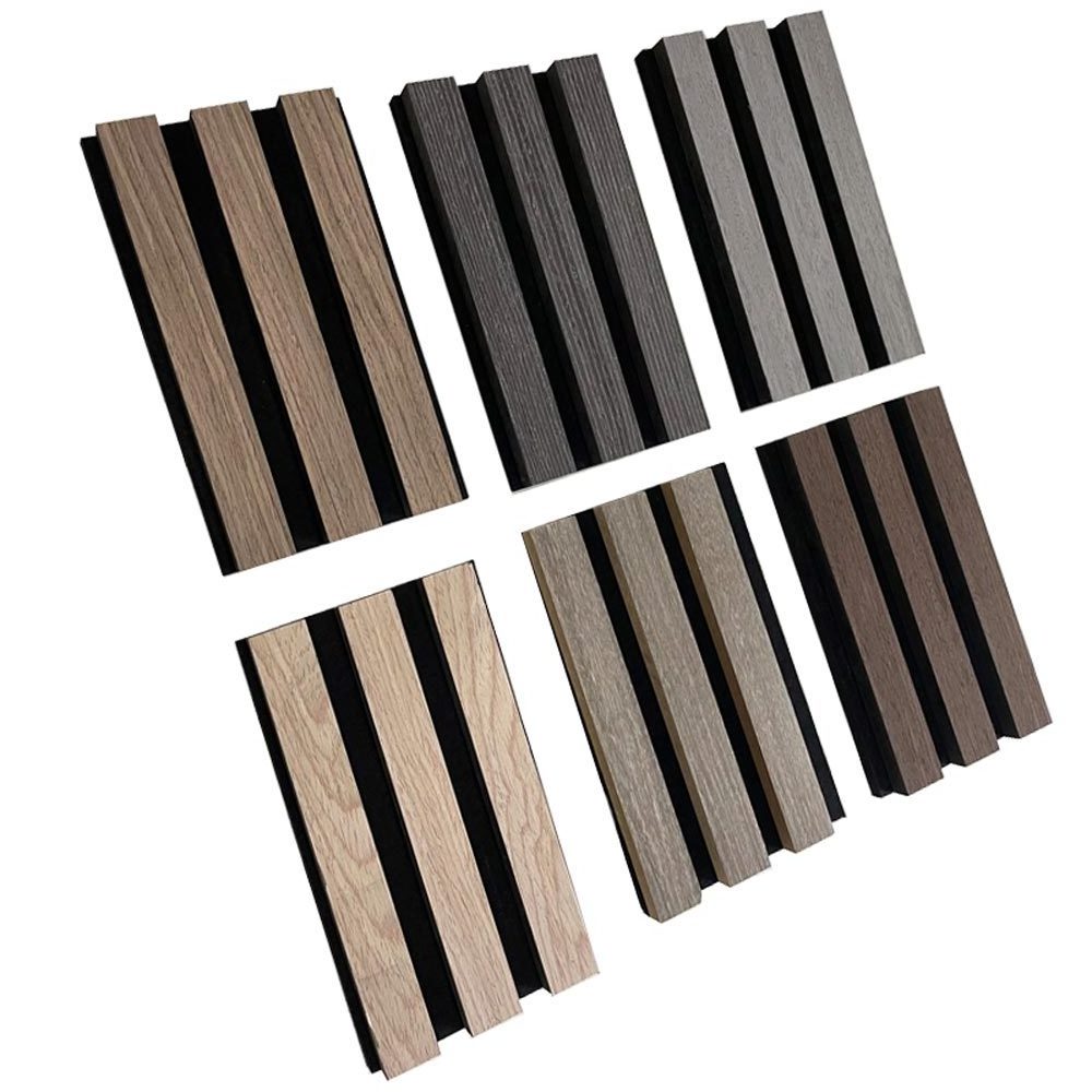 Halong Akupanel Decorative Diffusers Sound Proofing Wall Wooden Slat Wood Wool Acoustic Panel