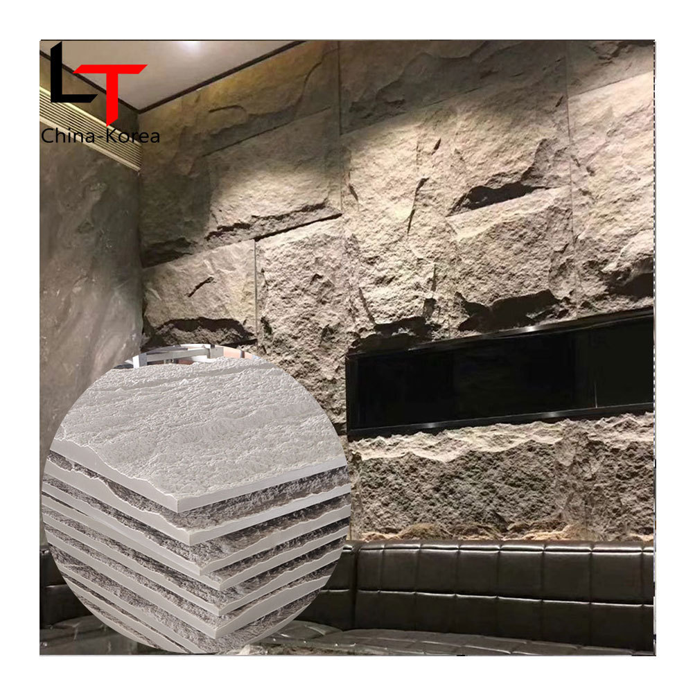 Halong Outdoor Artificial Slate Cladding Cultural Decorative Stones Veneer Faux pu foam stone wall