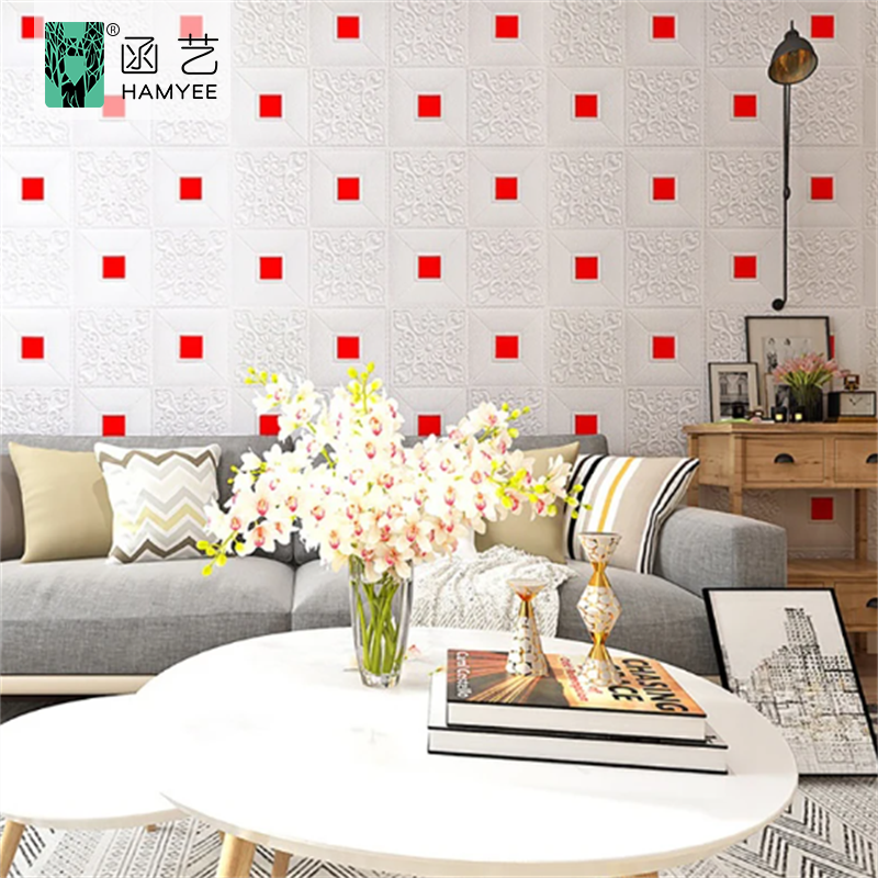 3D design wall coating adhesive foam paper waterproof wall panels sticker brick foam wallpapers