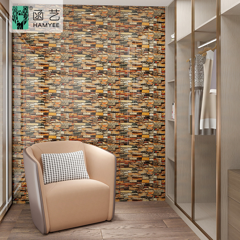 customization peel and stick papel de parede 3d espuma wall wrap paper 3d brick wallpaper for bedroom