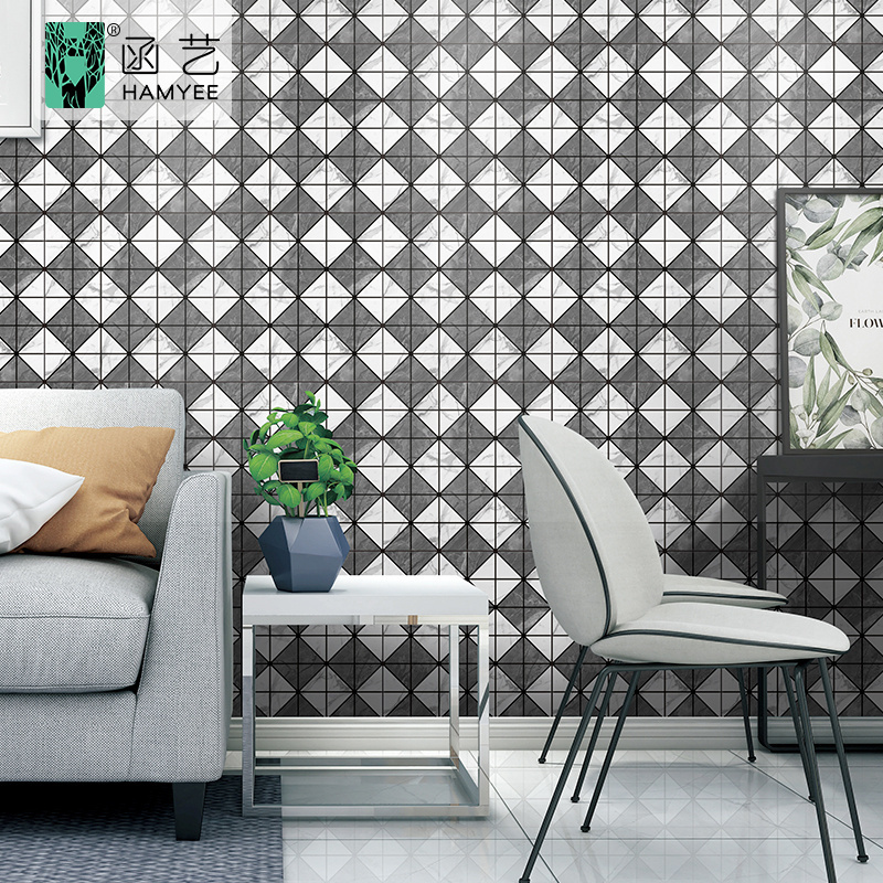 Metal 3d backs plash wall sticker mosaic tile 3d vinyl mosaic peel and stick wall tiles on backsplash for decoration