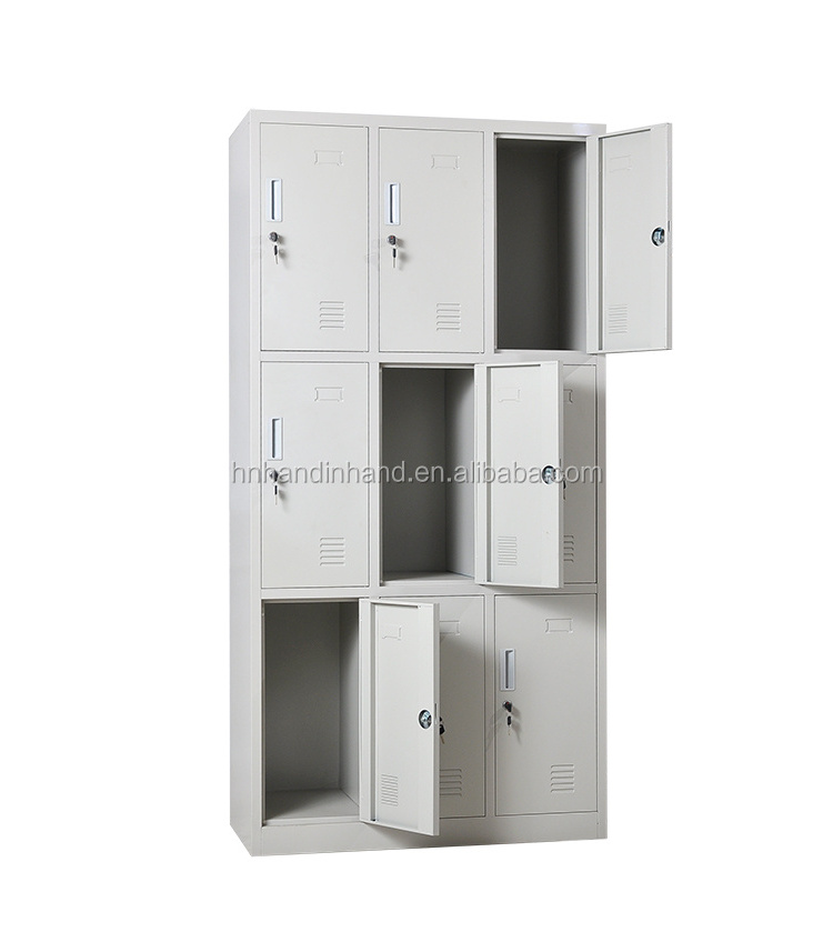 Luoyang Knock Down 9 Doors Metal Clothes Storage Locker