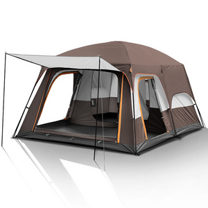 Family Friends Outdoor Big Camping Tents 8-12 Persons Large Space Double Layers 2 Rooms 1 Living Room Waterproof Camping Tent