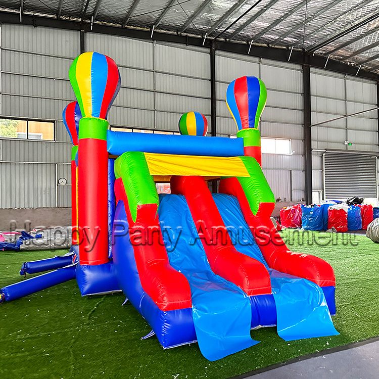 hot air balloon inflatable bouncy castle  Double slide bounce house commercial Slide inflatable playground outdoor for kids