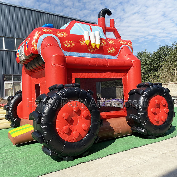 Giant moonwalk monster inflatable jumper truck bounce house with air blower