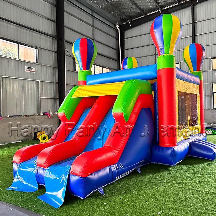 hot air balloon inflatable bouncy castle  Double slide bounce house commercial Slide inflatable playground outdoor for kids