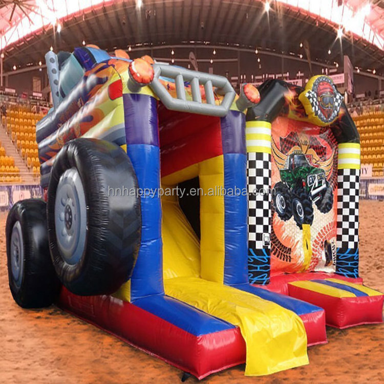 Monster Truck Inflatable Combo inflatable jumpers commercial bouncer dry slide inflatable