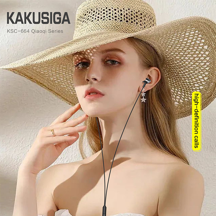 KAKUSIGA wire 1.2meter 3.5mm plug earphone button control in ear noise cancelling wired earbuds headphone