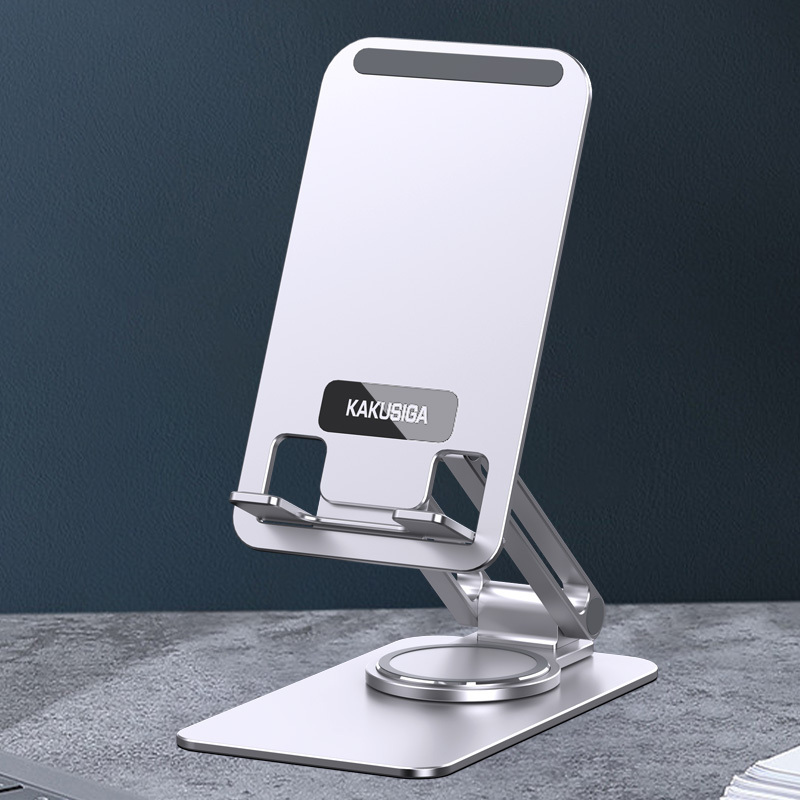 KAKUSIGA Aluminum Alloy Phone Holder Folding Rotatable Desktop Stand Adjustable Stand For 4.7-7 Inch Phone