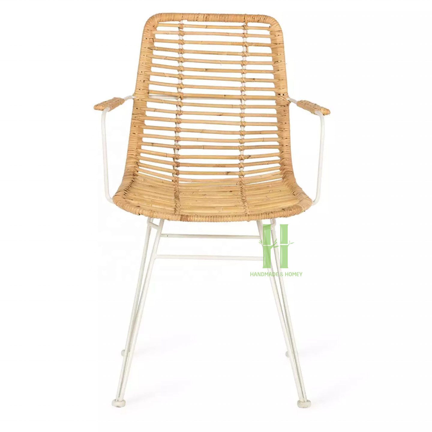 Natural Rattan Dinning Chairs Handwoven Wicker Dinning Chair with Metal Frame from HNH Craft New Furniture Collection