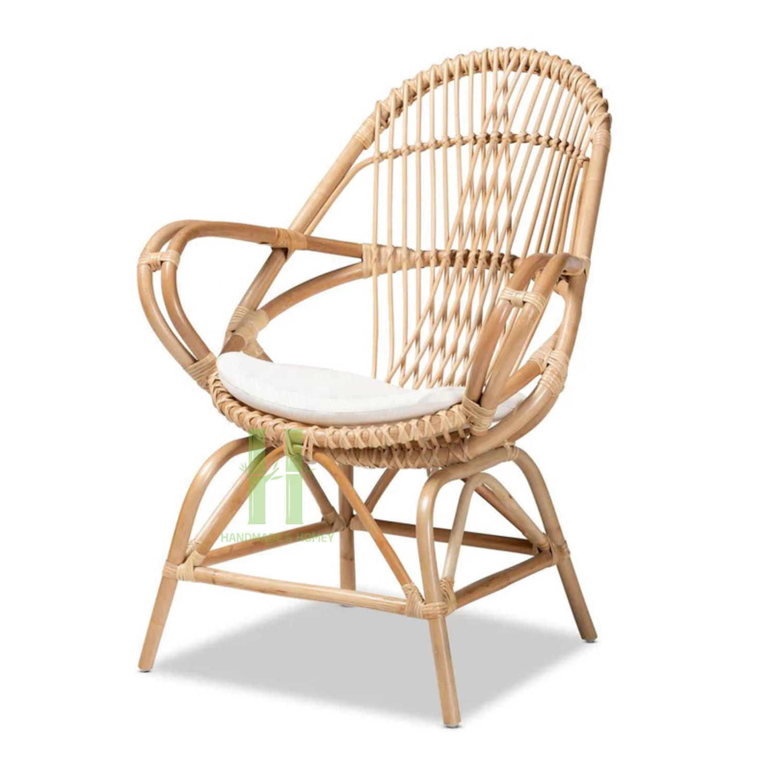 Modern Rattan Lounge Chairs for Kitchen Room Wicker Arm Chair HNH Craft Rattan Furniture Collection for 2024