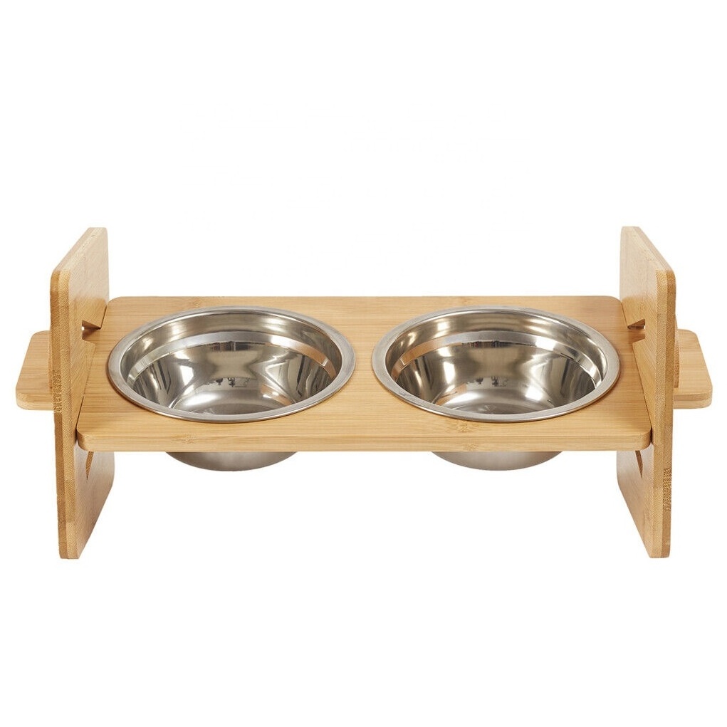 Top Sell Pet Feeder Bowls Double Stainless Steel Stand Dog and Cat Feeders OEM Acceptable Variety of Color Vietnam Handmade