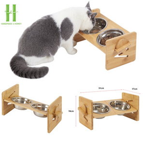 Top Sell Pet Feeder Bowls Double Stainless Steel Stand Dog and Cat Feeders OEM Acceptable Variety of Color Vietnam Handmade