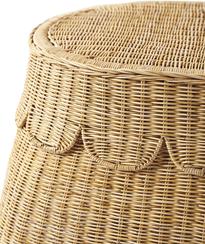 High Quality Rattan Scalloped Baskets Storage With Lid Customized OEM Wholesale Manufacture in Vietnam HNH Craft Manufacture