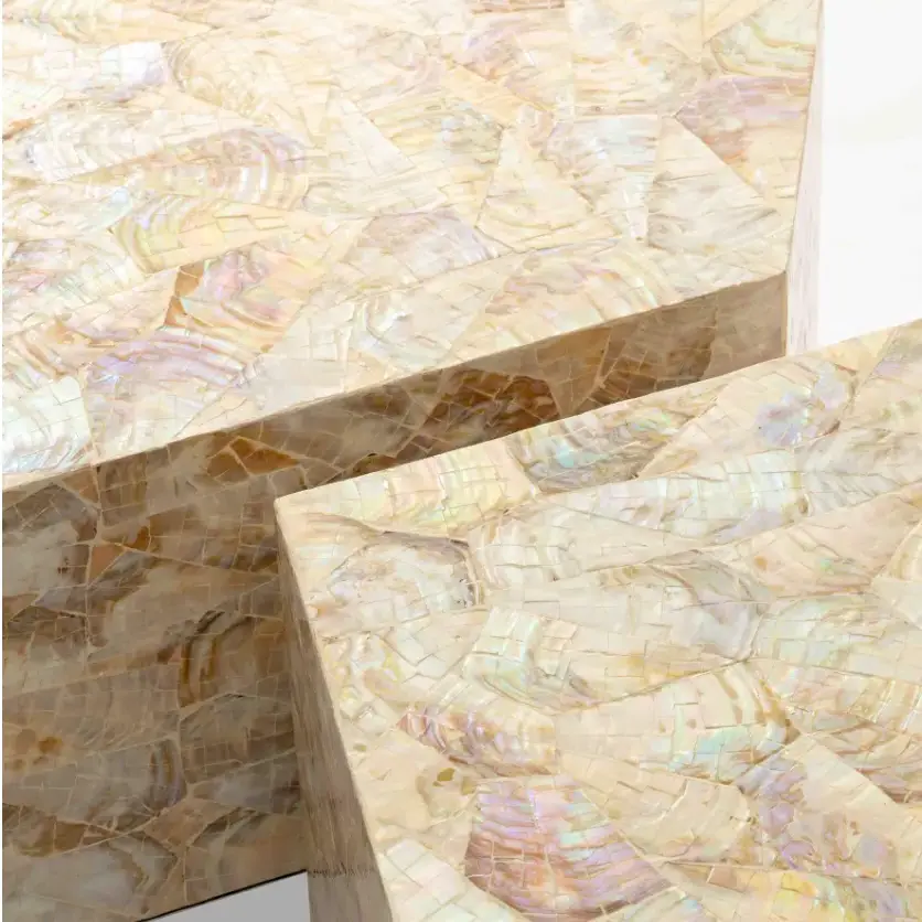 Hot Product Mother of Pearl Shell Mosaic Coffee Table OEM Design Customize Handmade Decor Home Furniture From Vietnam Factory