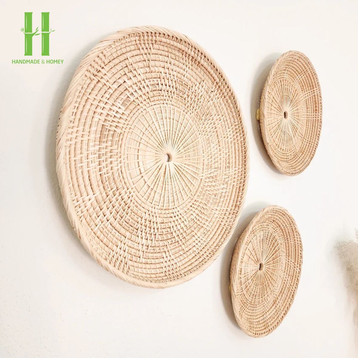 New Arrival Rattan Wall Hanging Decor Boho Wall Hanging Decoration Variety of Shapes OEM Rattan Wall Decor from Vietnam