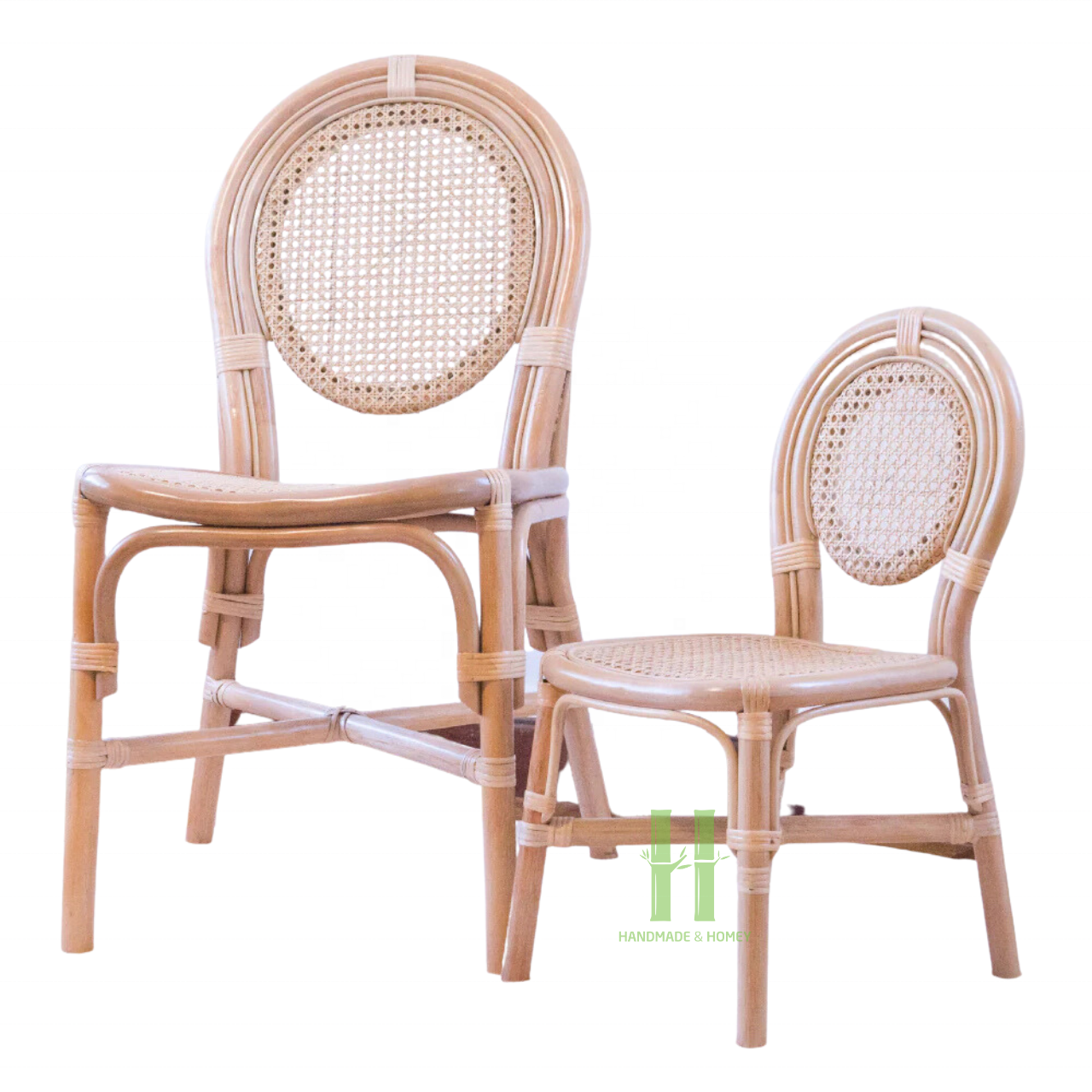 Set of 2 Handmade Rattan Dining Chair Modern Chairs for Living Room Bed Rooms Customized Design Package in Vietnam Factory