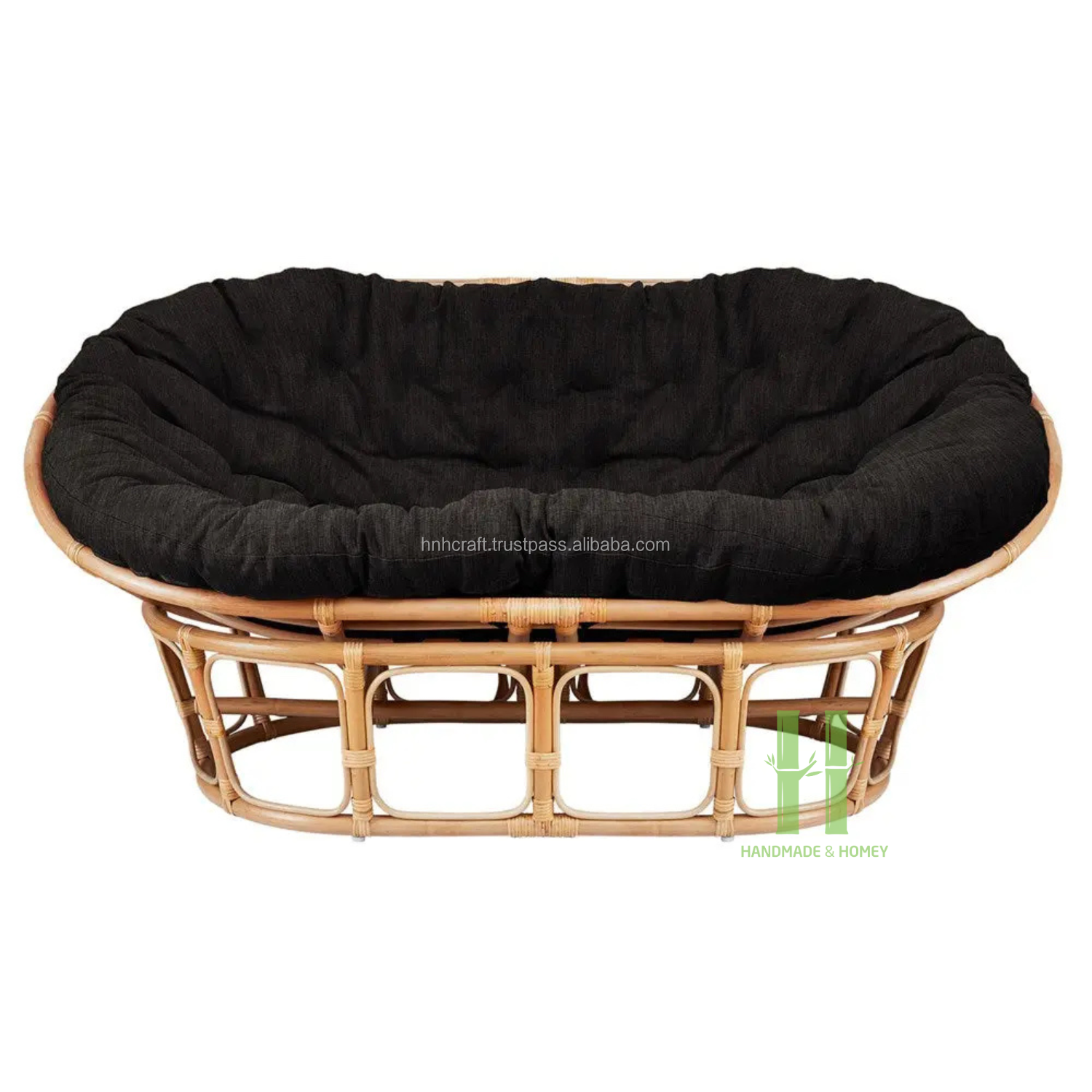 Eco Friendly Rattan Papasan Chair Double Modern Rattan Lounge with Cushion Chair Wicker Double Rattan Chair with many Colors