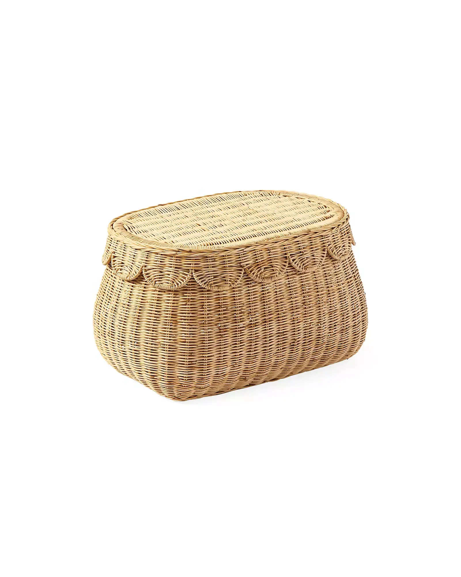 High Quality Rattan Scalloped Baskets Storage With Lid Customized OEM Wholesale Manufacture in Vietnam HNH Craft Manufacture