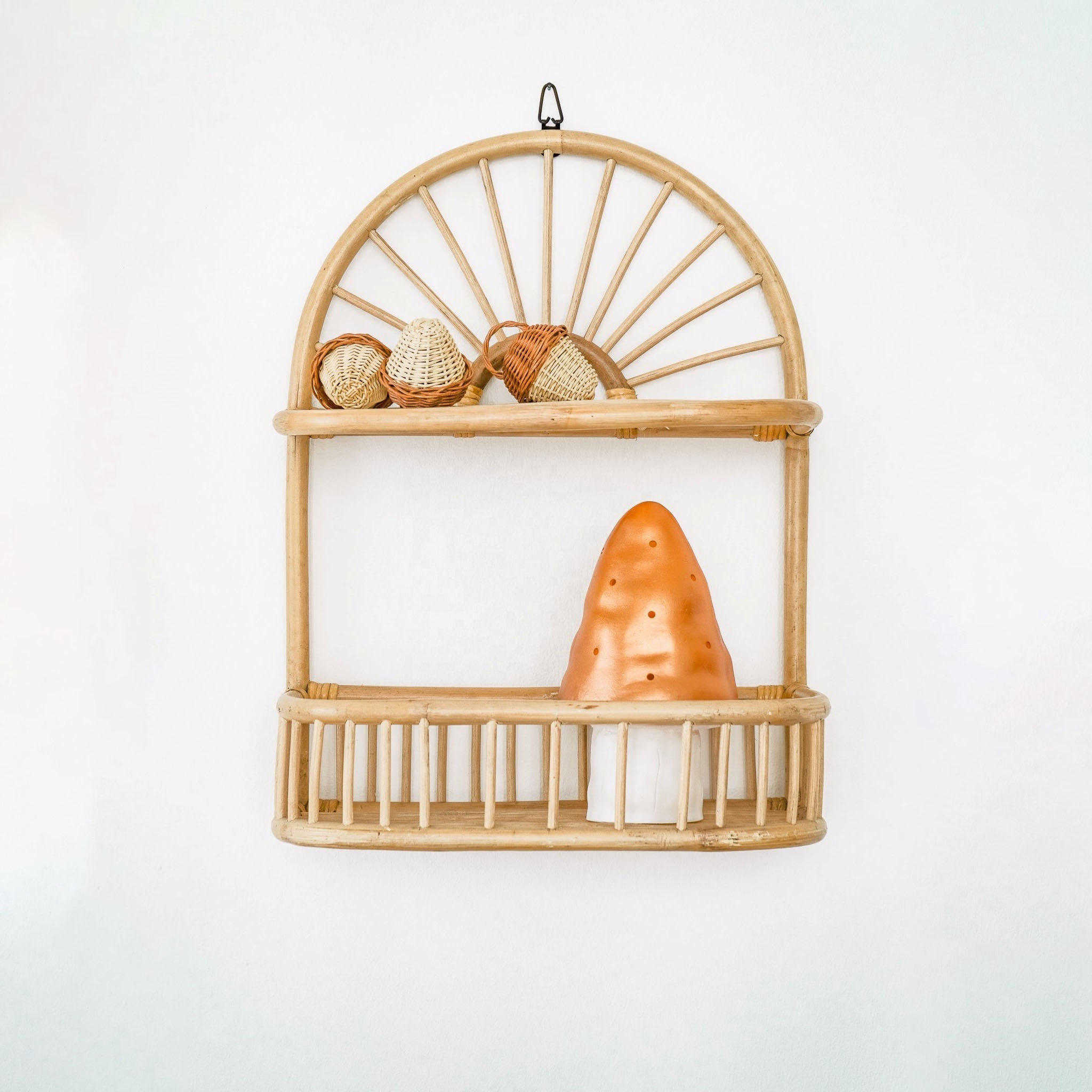 New Product Decorative Rattan Shelf Wall Hanging Decoration OEM Handmade Rattan Wall Shelf Kid Room Decorations from Vietnam